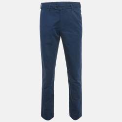 Pre Owned Loro Piana Blue Cotton Trouser M
