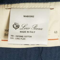 Pre Owned Loro Piana Blue Cotton Trouser M