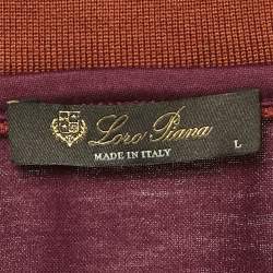 Pre Owned Loro Piana Burgundy Cotton Polo T-Shirt L