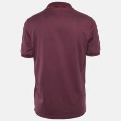 Pre Owned Loro Piana Burgundy Cotton Polo T-Shirt L