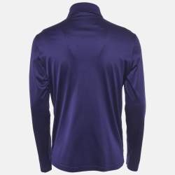 Pre Owned Loro Piana Navy Blue Cotton Long Sleeve Polo T-Shirt M