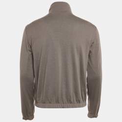 Pre Owned Loro Piana Grey/Green Nylon and Cashmere Reversible Windmate Jacket S