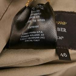 Pre Owned Loro Piana Grey/Green Nylon and Cashmere Reversible Windmate Jacket S