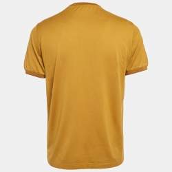 Pre Owned Loro Piana Mustard Yellow Cotton Crew Neck T-Shirt L