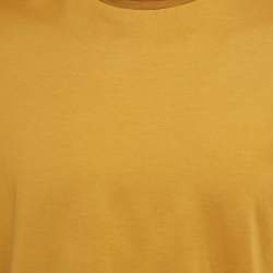 Pre Owned Loro Piana Mustard Yellow Cotton Crew Neck T-Shirt L