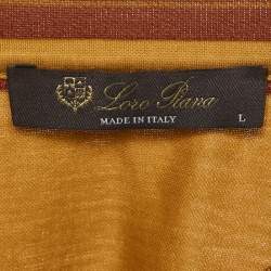 Pre Owned Loro Piana Mustard Yellow Cotton Crew Neck T-Shirt L