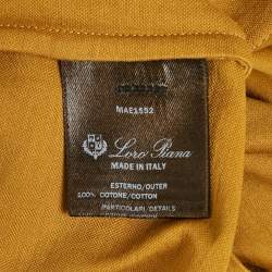 Pre Owned Loro Piana Mustard Yellow Cotton Crew Neck T-Shirt L