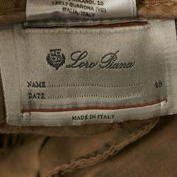 Pre Owned Loro Piana Camel Brown Cotton Pants M