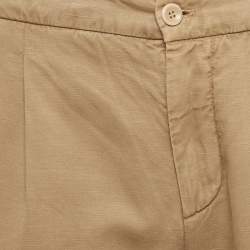 Pre Owned Loro Piana Camel Brown Cotton Pants M