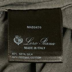Pre Owned Loro Piana Grey Silk and Cotton Round Neck T-Shirt M