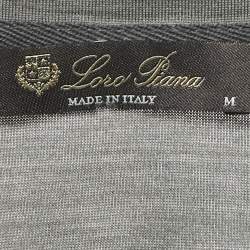 Pre Owned Loro Piana Grey Silk and Cotton Round Neck T-Shirt M