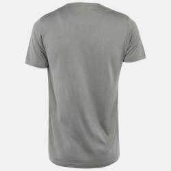 Pre Owned Loro Piana Grey Silk and Cotton Round Neck T-Shirt M