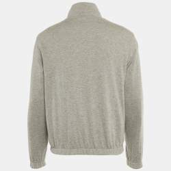 Pre Owned Loro Piana Grey Nylon and Cashmere Reversible Windmate Jacket L