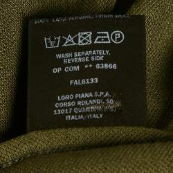Pre Owned Loro Piana Olive Green Virgin Wool Crew Neck T-Shirt M