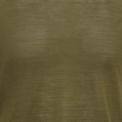 Pre Owned Loro Piana Olive Green Virgin Wool Crew Neck T-Shirt M
