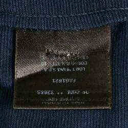 Pre Owned Loro Piana Navy Blue Cotton Round Neck T-Shirt M