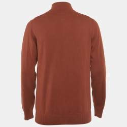 Pre Owned Loro Piana Brown Cashmere Knit Zip-Up Jacket L