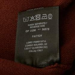 Pre Owned Loro Piana Brown Cashmere Knit Zip-Up Jacket L