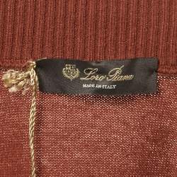 Pre Owned Loro Piana Brown Cashmere Knit Zip-Up Jacket L