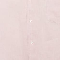 Pre Owned Loro Piana Pink Linen Short Sleeve Shirt M