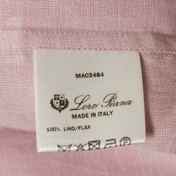 Pre Owned Loro Piana Pink Linen Short Sleeve Shirt M