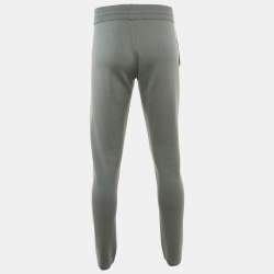 Pre Owned Loro Piana Grey Wool Knit Drawstring Trousers M