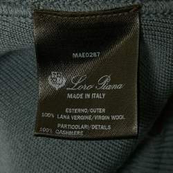 Pre Owned Loro Piana Grey Wool Knit Drawstring Trousers M
