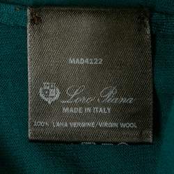 Pre Owned Loro Piana Teal Blue Zip-Up T-Shirt L