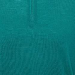 Pre Owned Loro Piana Teal Blue Zip-Up T-Shirt L