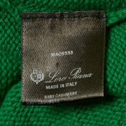 Pre Owned Loro Piana Green Cashmere Knit Crewneck Sweater L