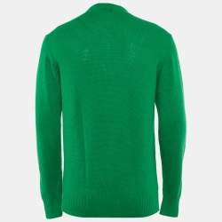 Pre Owned Loro Piana Green Cashmere Knit Crewneck Sweater L