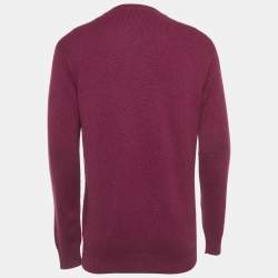 Pre Owned Loro Piana Burgundy Cashmere Knit Crewneck Sweater L