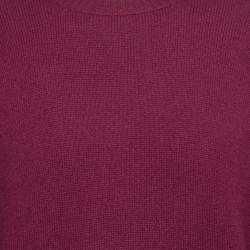 Pre Owned Loro Piana Burgundy Cashmere Knit Crewneck Sweater L
