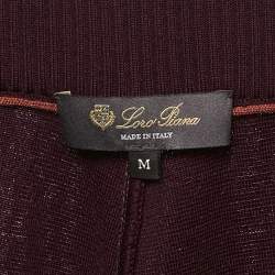 Pre Owned Loro Piana Burgundy Wool Knit Trousers M