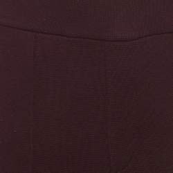 Pre Owned Loro Piana Burgundy Wool Knit Trousers M