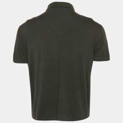 Pre Owned Loro Piana Olive Green Wool Polo T-Shirt L
