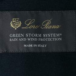Pre Owned Loro Piana Navy Blue Synthetic Hooded Meleto Puffer Jacket L