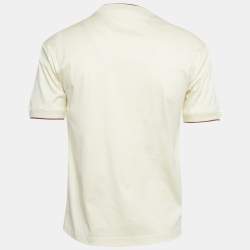 Pre Owned Loro Piana Beige Logo Applique Cotton Crew Neck T-Shirt XXS