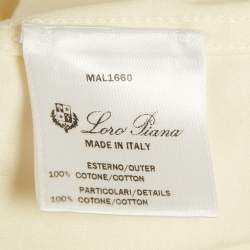 Pre Owned Loro Piana Beige Logo Applique Cotton Crew Neck T-Shirt XXS