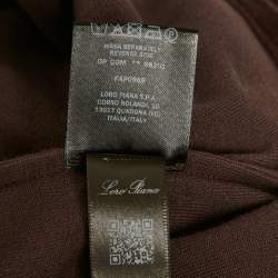 Pre Owned Loro Piana Brown Velvet Short Sleeve Polo T-Shirt XL