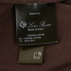 Pre Owned Loro Piana Brown Velvet Short Sleeve Polo T-Shirt XL