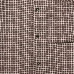Pre Owned Loro Piana White / Burgundy Checkered Linen Federico Shirt L