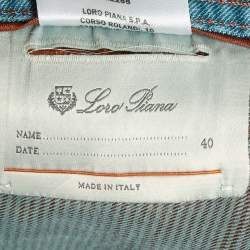 Pre Owned Loro Piana Teal Green Denim Relaxed Fit Jeans XL Waist 39" 