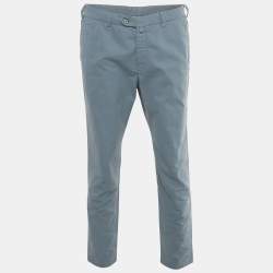 Pre Owned Loro Piana Grey Cotton Formal Trousers XL