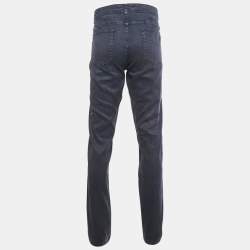 Pre Owned Loro Piana Blue Linen Blend Relaxed Fit Trousers 3XL