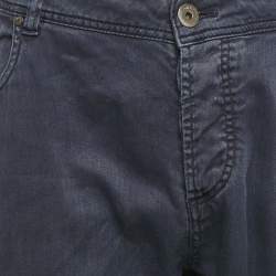 Pre Owned Loro Piana Blue Linen Blend Relaxed Fit Trousers 3XL