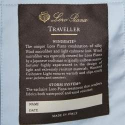 Pre Owned Loro Piana Light Blue Synthetic Traveller Jacket XS