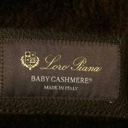 Pre Owned Loro Piana Brown Real Fur Trim and Cashmere Zip-Up Jacket XL