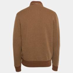 Pre Owned Loro Piana Brown Real Fur Trim and Cashmere Zip-Up Jacket XL