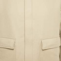 Pre Owned Loro Piana Beige Cashmere and Suede Trim Jacket L